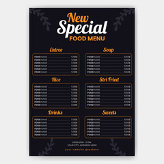 Naklejka premium Vector design menu for cafes and restaurants.