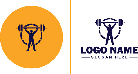 CrossFit Gym icon Functional fitness center HIIT gym Cross-training facility flat logo sign symbol editable vector