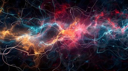Obraz premium Neural Pathways: Exploring Brain Connectivity on a Dark Background. Perfect for Educational Materials, Scientific Presentations, and Neuroscience Projects