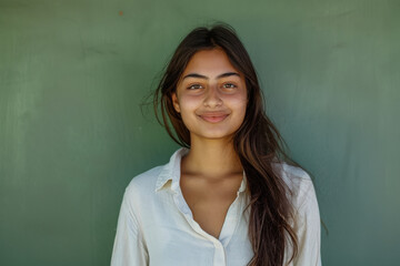 Obraz premium young indian woman smiling on isolated background