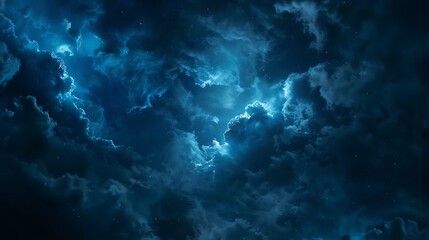 Fototapeta premium Mesmerizing view of a starry night sky with clouds, capturing the beauty of the cosmos.