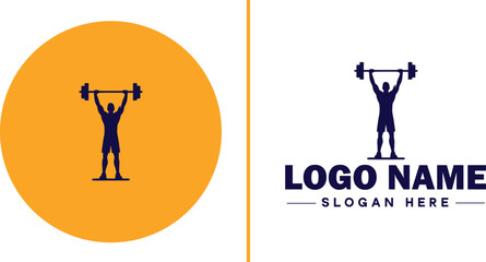 CrossFit Gym icon Functional fitness center HIIT gym Cross-training facility flat logo sign symbol editable vector