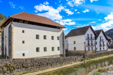 View of the Pyrenean town of Ochagavia. Navarre, Spain.