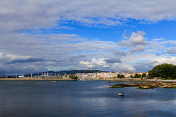 Panoramic view of the city of Vigo. Rias Baixas, Galicia, Spain.