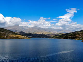 View of the Rules reservoir in the province of Granada. Andalusia, Spain.