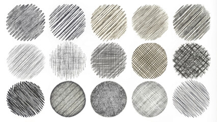 Grunge Graphite Pencil Hatching Overlays on Transparent