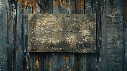 Wooden noticeboard weathered. Generative AI