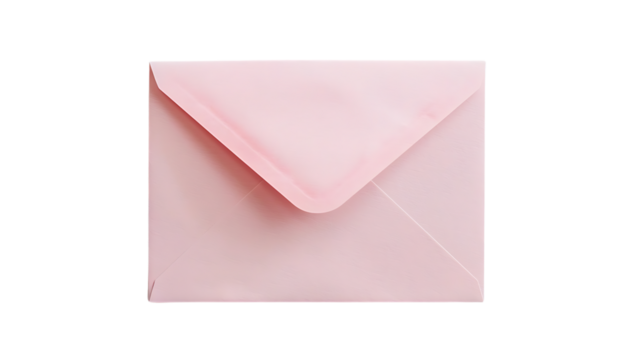 pink envelope isolated on white background
