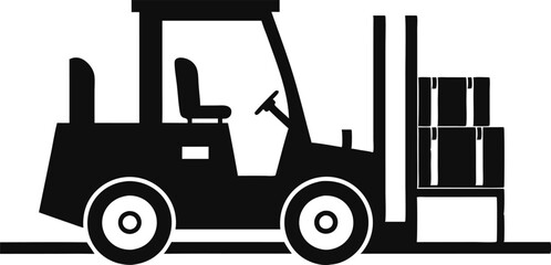 Forklift black silhouette vector illustration design