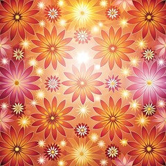 Orange and Pink Floral Pattern.