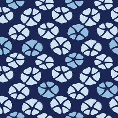 Japanese Morning Glory Flower Bloom Vector Seamless Pattern