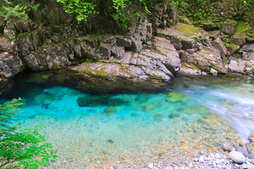 Naklejka premium 日本遺産・阿寺渓谷・あてらけいこく（長野県・大桑村）