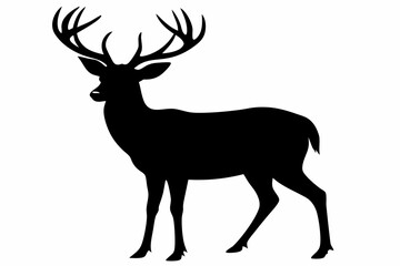 

Deer hunting silhouette, man with rifle deer hunting vector illustration, silhouette of a deer
