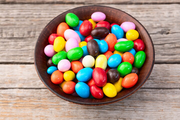 Mix of colorful candies . Multicolored unhealthy background. Sweet dessert