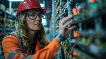 Ensuring Robust IT Infrastructure: Supervisor Reviewing Reliability with Inspector in Vibrant Data Center (Copy Space, System Manipulation, Technology Audit)