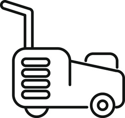 Gasoline lawn mower cutting grass, perfect for illustrating lawn care and landscaping