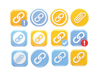 Link icon illustration 3d rendering vector