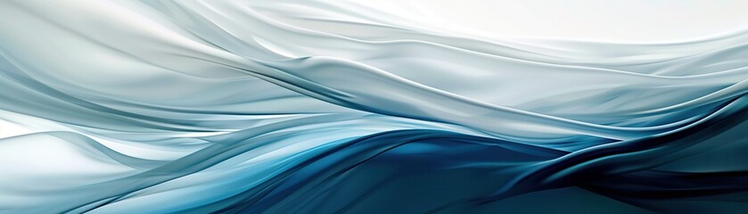 Abstract Blue and White Fabric Waves.