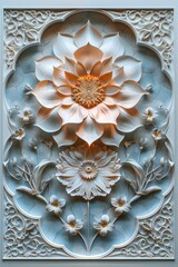 Elegant floral relief artwork featuring intricate designs of blossoms and leaves, perfect for home decor or creative projects.