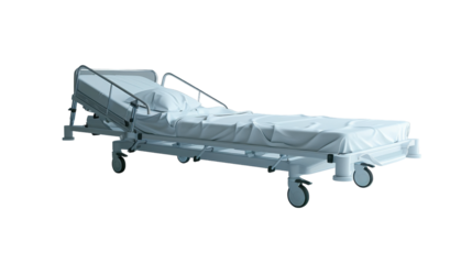 Hospital Bed Prepared for Patient in Medical Facility During Daytime Hours