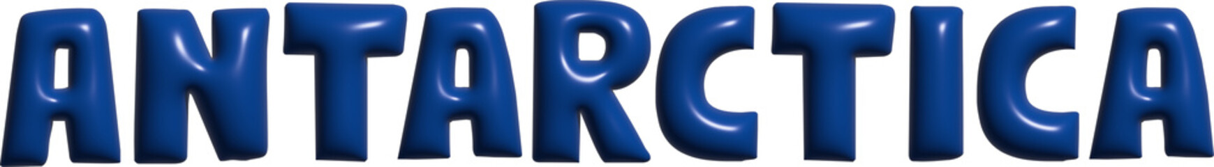 Antarctica 3D Bubble text typography with transparent PNG