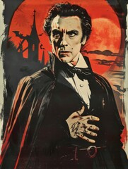 Vintage classic vampire movie poster.