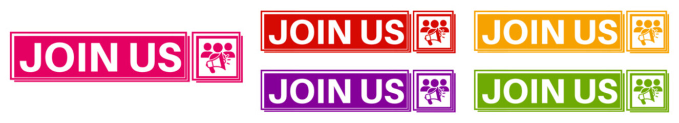 set vector sign join us icon. job open vacancy template banner label design illustration