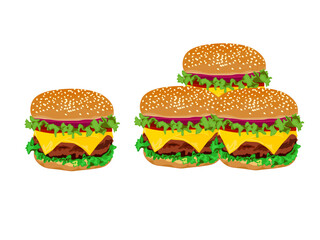 hamburger on a white background.
