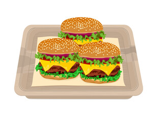 hamburger on a white background.