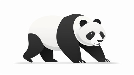 Naklejka premium Adorable giant panda bear vector illustration, perfect for wildlife themes and nature lovers. A cute design for your project.