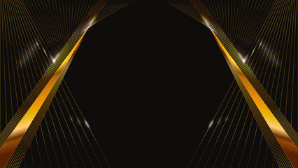 Golden shiny lines background, awards background vector
