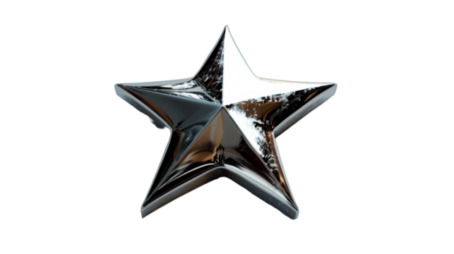 Shiny Five-Pointed Star Decoration Reflecting Light in a Bright Environment During Daytime