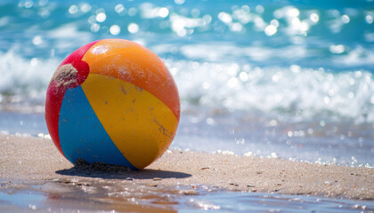 Obraz premium Beach Ball on the Shore