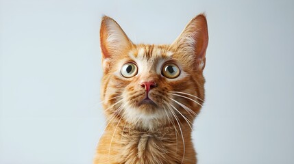 Obraz premium Curious Orange Cat Looking Up