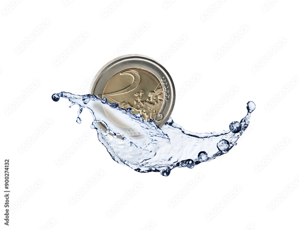 Poster Coin With Water Splash