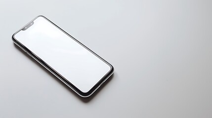 Modern Smartphone with Minimalist Design. Screen and Background White
