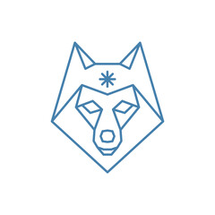 Polar Wolf symbol isolated on white background