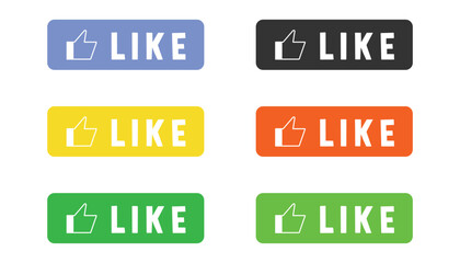 Like button variant set collection sign isolate on white background vector