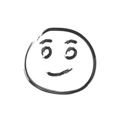 Hand draw smile icon isolate on white background. Vector illustration