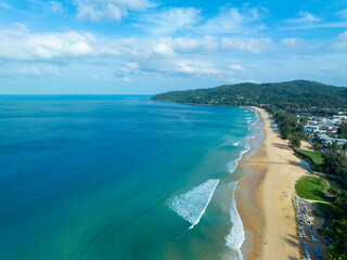 Beautiful beach seacoast view at open sea in summer season,Nature Environment and Travel background