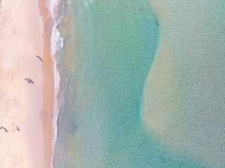 Amazing sand on beach in summer season sea background,Aerial view beach for travel background