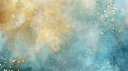 Obraz premium blue gold background with texture and distressed vintage grunge and watercolor paint stains in elegant Christmas backdrop illustration - generative ai