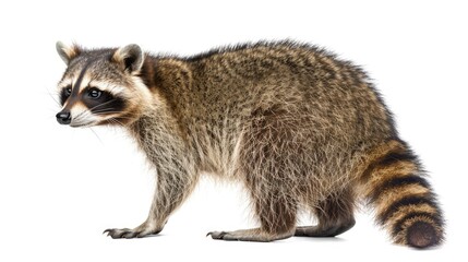 Fototapeta premium a raccoon isolated on white background