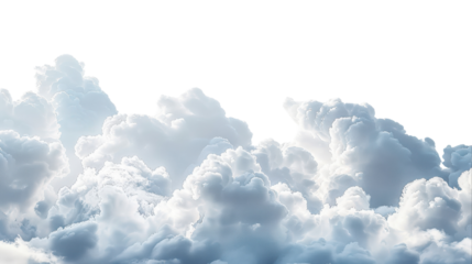 Majestic Fluffy Clouds Illuminated by Soft Morning Light Above a Serene Landscape