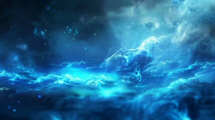 Fototapeta premium Beautiful Fantasy Blurred Blue Background Background
