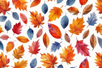 A cluster of vibrant leaves against a pure white background, ideal for uses such as nature-inspired designs or autumn-themed projects