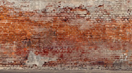Old red brick wall with copy space
