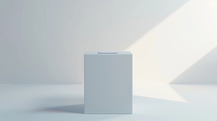 ballot box casting vote election a blank white background