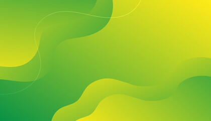 Abstract green and yellow wave background. Modern concept for graphic design, background, poster, Vector illustration
