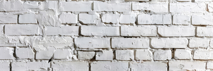 Fototapeta premium White painted brick wall with textured surface. Industrial and urban background